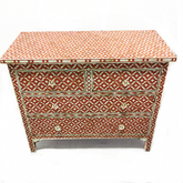 Mother of Pearl Terracotta Semi Geo chest Sideboard